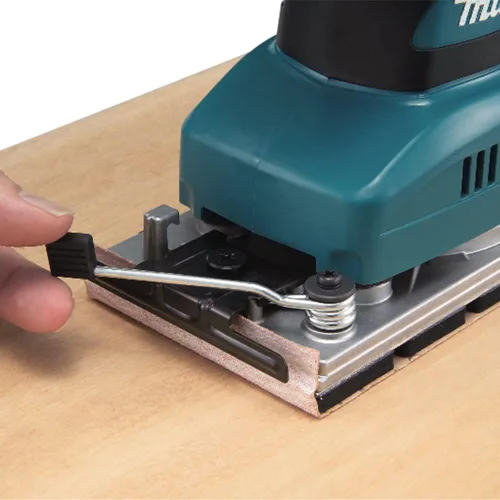 Miniatura 6 de Makita Lijadora de acabado de hojas, 1/3 pulgadas, 1.7 A, verde azulado (BO3710)
