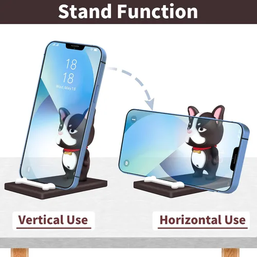 Miniatura 3 de TACOMEGE Soporte de escritorio Kawaii para cachorros, adorable soporte de bulldog, lindo soporte de teléfono celular de dibujos animados