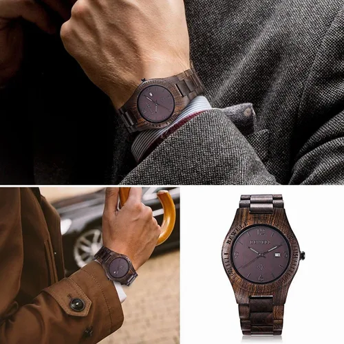 Miniatura 6 de Bewell W086B - Reloj de pulsera analógico ligero de cuarzo hecho a mano