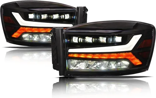 Miniatura 9 de Alpha Owls 8711538 Faros Delanteros de Proyector con Barra LED Secuencial Switchback y Luz de Arranque - Negro Ámbar Compatible con 2006-2008 Dodge