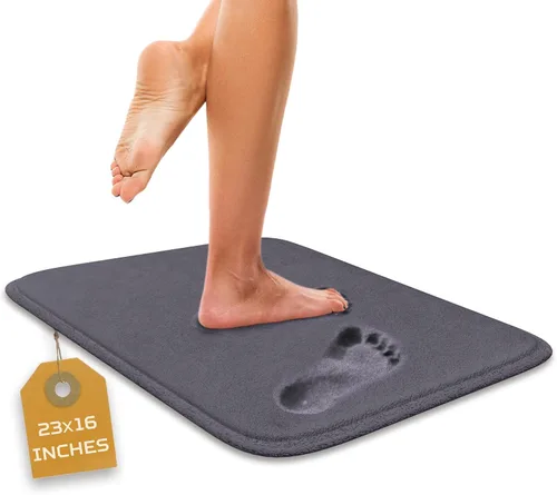 Miniatura 21 de Alfombra de baño de lujo – 1 pieza de alfombrilla de baño de espuma viscoelástica, antideslizante y ultrasuave, altamente absorbente, fácil