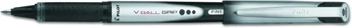 PILOT VBall Grip - Bolígrafos de tinta líquida, punta fina, tinta negra, paquete de 12 (35570), caja de docena (0.028 in - fina)