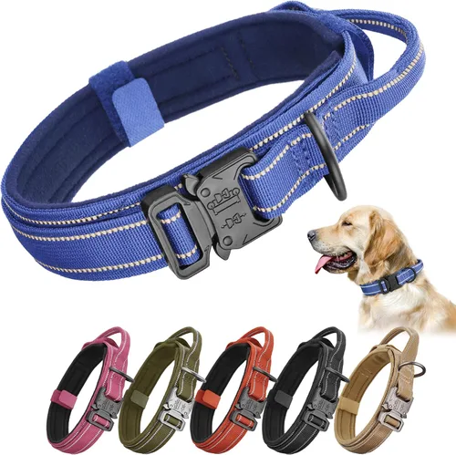Miniatura 16 de KCUCOP - Collar táctico para perro, collar militar para perro, collares para perro Tactipup, ajustable, hebilla de metal resistente para perros M, L