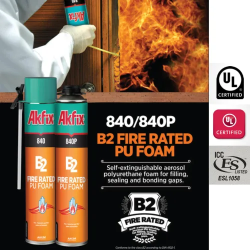 Miniatura 2 de Akfix 840P Espuma de Poliuretano Expansiva Ignirresistente en Aerosol (1x25.3 Oz.) - Espuma de Sellado Naranja para Ventanas y Puertas, Pinturizable