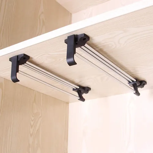 Miniatura 3 de Toallero retráctil resistente para armario, barra extraíble para ropa, riel extensible/organizador de almacenamiento (tamaño : 9.8 in/9.8 pulgadas)