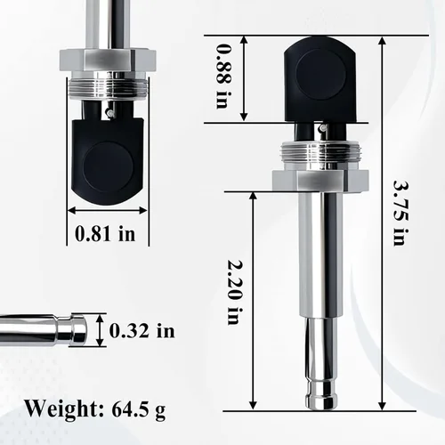Miniatura 2 de Desviador de botón de acero inoxidable RP5649, compatible con grifos de bañera y ducha, conjunto de válvulas de bañera de repuesto