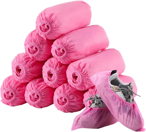 Miniatura 10 de Tigeen 200 unidades/100 pares de fundas desechables para zapatos, no tejidas, elásticas, antideslizantes, impermeables, protectores de zapatos
