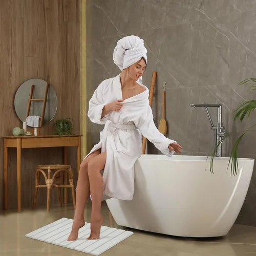 Miniatura 8 de KEYCHAD Tapete de baño plegable de piedra, antideslizante, de tierra de diatomeas, súper absorbente, de secado rápido, elegante y lujoso tapete