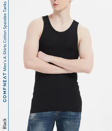 Miniatura 5 de Comfneat Paquete de 6 camisetas sin mangas de algodón y elastano para hombre