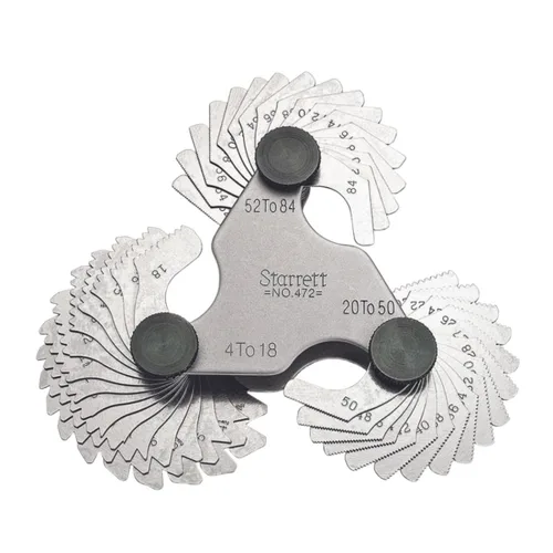 Miniatura 9 de Starrett Medidor de paso de tornillo de acero con dispositivo de bloqueo, ideal para trabajos de construcción y mejoras del hogar, rango