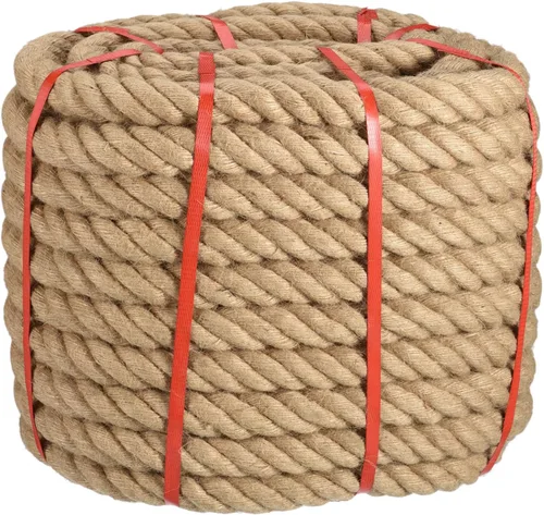 Miniatura 8 de uxcell Cuerda de yute natural, 1-1/2 pulgadas x 50 pies de grosor, cuerda de manila trenzada multiusos para tira y afloja, hamaca, escalada