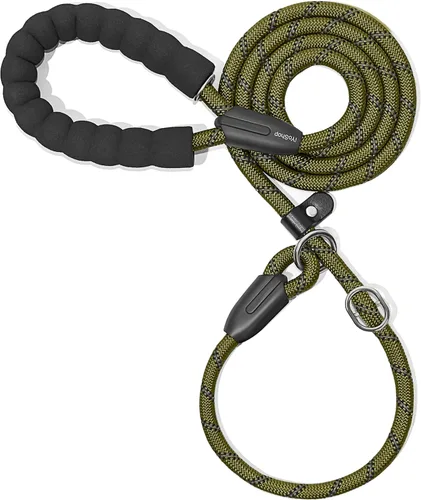Miniatura 15 de iYoShop Correa antideslizante duradera para perro con mango acolchado e hilos altamente reflectantes, correa de entrenamiento para perros sin Gris