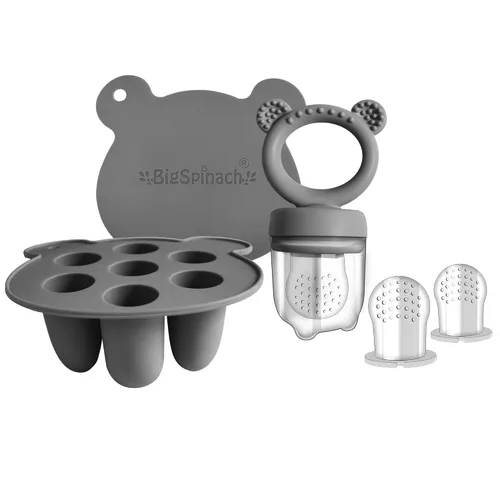 Miniatura 9 de BIGSPINACH Comedero de alimentos para bebés con mordedor de paletas de leche materna, alimentador de forraje de silicona para bebés, contenedor