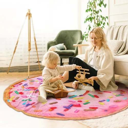 Miniatura 5 de Vessia Manta de Tiro con estampado de rosquillas rosadas, manta realista y divertida de comida para adultos y niños, 300GSM, suave manta de tiro