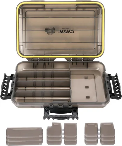 RUNCL Caja de Aparejos de Pesca, Bandeja Impermeable para Jigs y Señuelos, Caja de Utilidad Flotante más Gruesa con Divisores Ajustables, Tamaño