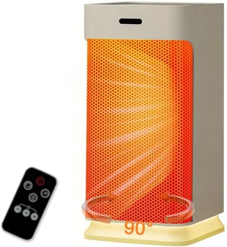 Calentador de espacio para interiores, calentador portátil de eficiencia energética con termostato ajustable, tecnología de cerámica de Blanco