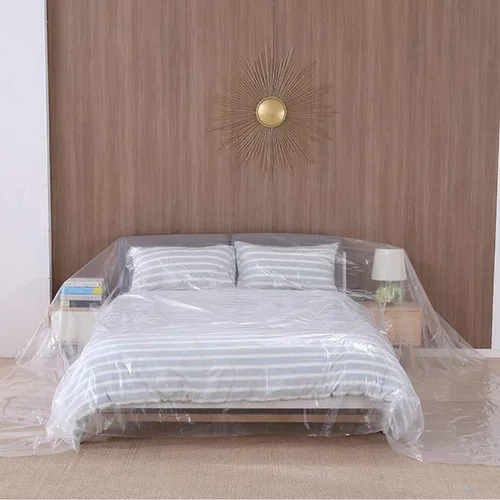 Miniatura 6 de 5 hojas de paños de plástico, cubierta de plástico para pintura de plástico, cubierta de plástico impermeable, antipolvo, funda de sofá para pintar