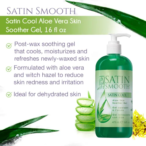 Miniatura 7 de Satin Smooth Waxing Duo: cera de depilación de óxido de zinc y gel calmante para la piel de aloe vera fresco