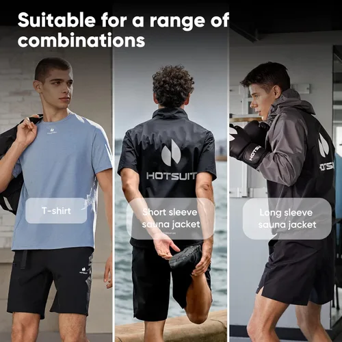 Miniatura 7 de HOTSUIT Mens Sauna Shorts Sweat Sauna Pants Gym Exercise Sweat Sauna Suit Workout Shorts