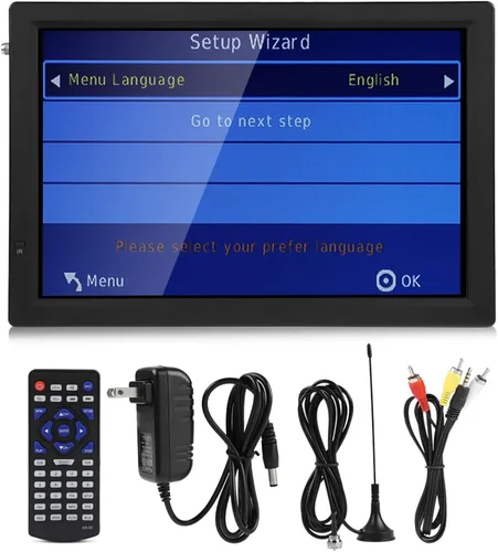 Miniatura 9 de Yoidesu TV portátil de 14 pulgadas con sintonizador ATSC, TV a batería con HDMI, SD/MMC, USB, VGA, entrada y salida AV y control remoto, TV