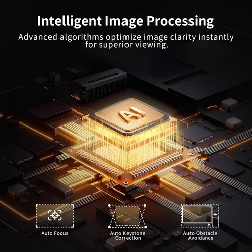 Miniatura 4 de 【Compatible con Netflix/alto brillo】Proyector inteligente con WiFi 6 y Bluetooth 5.3, proyector de películas para exteriores 4K con enfoque