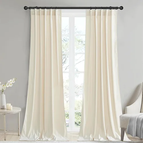 Miniatura 75 de StangH Cortinas de terciopelo súper suaves con pestaña trasera, cortinas azul marino para puerta corredera, decoración de lujo, cortinas opacas