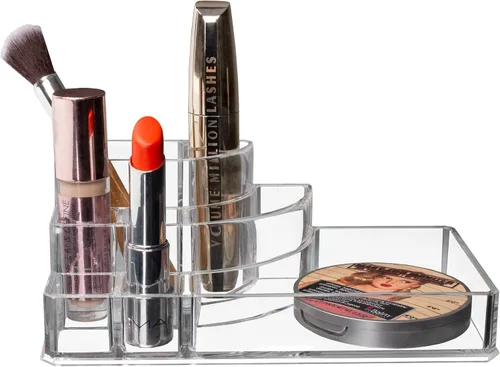 Kryllic Organizador de lápiz labial, organizador de almacenamiento de cosméticos de maquillaje, organizador de plástico transparente con múltiples