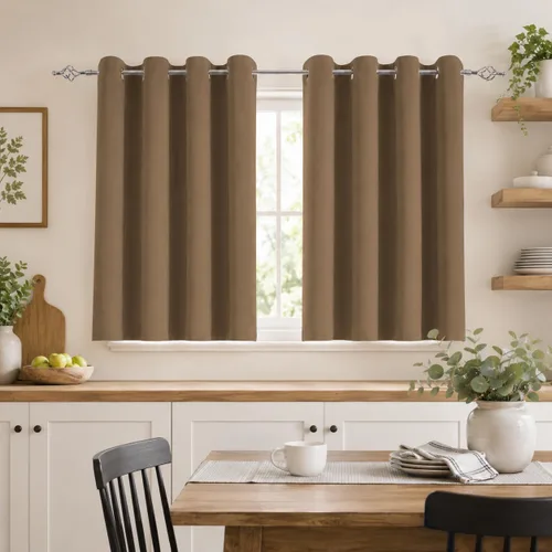 Miniatura 34 de Aquazolax Cortinas opacas de 45 pulgadas de largo, juego de 2 paneles para guardería, cortinas de tratamiento de ventanas con aislamiento térmico
