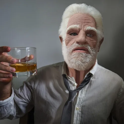 Miniatura 5 de ALXOY GHDLM - Máscara realista de anciano, máscara de látex de hombre calvo, máscara realista para fiesta de Halloween, fiesta de cosplay (Q)