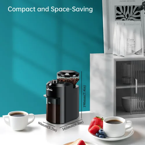 Miniatura 5 de Wancle - Molinillo de café eléctrico de muelas - Ajustable con 28 ajustes precisos para 12 tazas - Molinillo de granos de café profesional