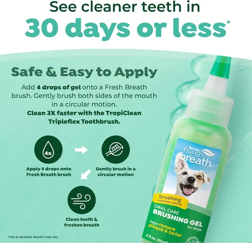 Miniatura 3 de TropiClean Gel de Limpieza Oral para Perros y Gatos Pasta de Dientes para Perros Gel Dental para Mascotas Uso con Cepillo de Dientes