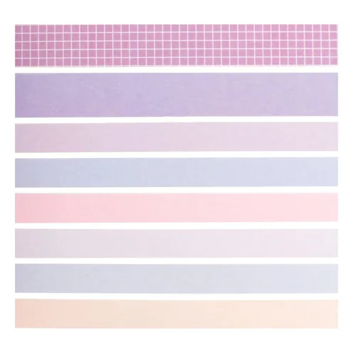 Miniatura 4 de YUBBAEX - Juego de 8 rollos de cinta adhesiva básica Washi de color sólido con cuadrícula, cinta adhesiva decorativa para arte, manualidades DIY
