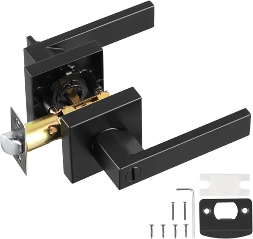 Miniatura 13 de VEVOR Pomo de puerta de entrada con llave, perilla de puerta de níquel satinado con bola redonda, exterior con llave y cerradura de giro de pulgar