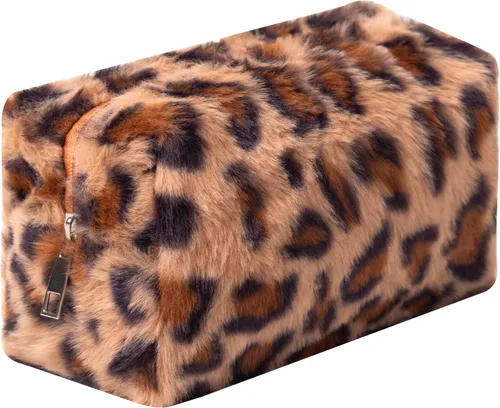 Miniatura 12 de Bolsa de Maquillaje a Cuadros de Felpa Bolsa de Cosméticos Estética a Cuadros Bolsos de Mano Lindos con Cremallera Bolsa de Viaje para Artículos