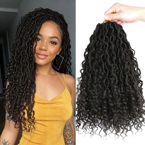 Miniatura 17 de LMZIM Cabello de ganchillo Goddess Locs de 14 pulgadas, 8 paquetes de Faux Locs trenzas de ganchillo para mujeres negras, cabello de ganchillo #2