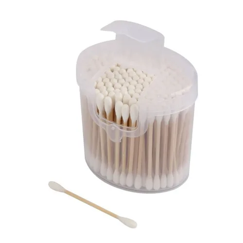 Miniatura 2 de Hisopos de algodón de madera Qtips XMHF con doble punta con cabezas de algodón, multiusos, seguros, altamente absorbentes e higiénicos