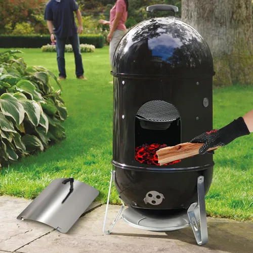 Miniatura 6 de onlyfire Conjunto de puerta de acero inoxidable para Weber de 18 pulgadas WSM para ahumador de carbón, pieza de repuesto de puerta de acceso