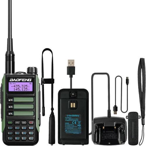 Miniatura 30 de BAOFENG Walkie Talkie UV-16R USB-C 10W con cable de programación Radio bidireccional impermeable de largo alcance de doble banda Radio portátil