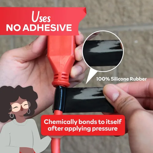 Miniatura 7 de XFasten - Cinta de silicona autofusible de 1 pulgada x 10 pies, de fontanería, cinta impermeable de sellado de fugas, goma gruesa para tuberías