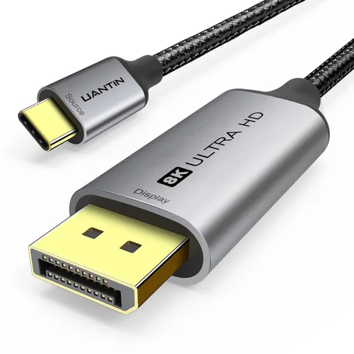 UANTIN Cable USB C a DisplayPort 1.4 de 3 pies | 8K@60Hz 4K@240Hz, Cable de Tipo C a Puerto de Pantalla (Alta Velocidad, Plug & Play) Thunderbolt