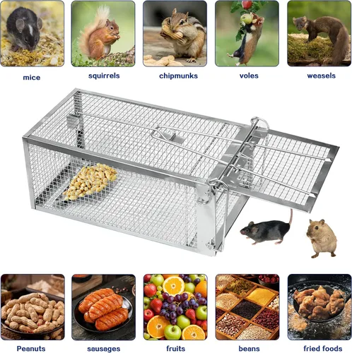Miniatura 6 de 2 Pack Trampas Humanas para Ratas - Trampa para Roedores para Ardillas, Ratones y Ratas, Trampas para Ratas Vivas de Captura y Liberación