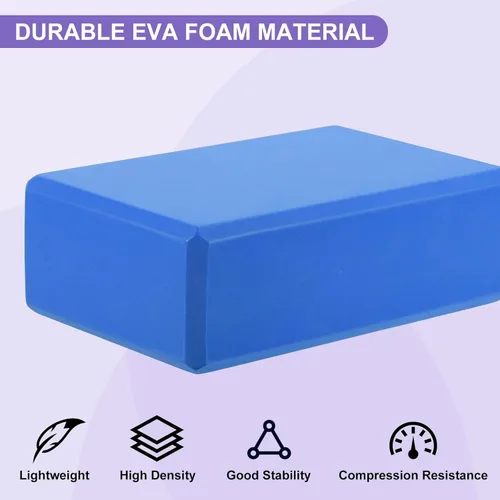 Miniatura 3 de PATIKIL Bloques de yoga y bandas de resistencia, paquete de 2 bloques de yoga de espuma EVA de alta densidad a granel de 9 x 6 x 3 pulgadas, Azul