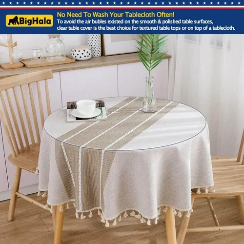 Miniatura 5 de Protector de mesa de madera para muebles, manteles de plástico transparente lavable, funda protectora para escritorio, vinilo de PVC, protector