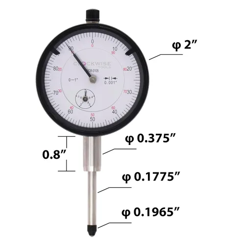 Miniatura 4 de Clockwise Tools Indicador de dial, DICR-0105 0-1 pulgada