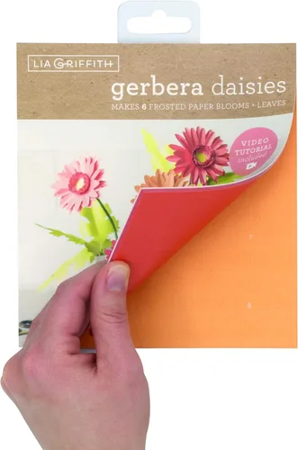 Miniatura 3 de Lia Griffith Flores de papel esmerilado, margaritas gerberas, 6 x 6.5 pulgadas, los colores pueden variar, 17 páginas, número