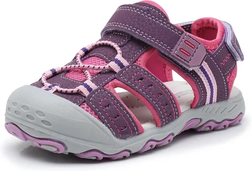 Ahannie Sandalias deportivas para niños y niñas, sandalias de playa con punta cerrada, zapatos de verano para niños pequeños