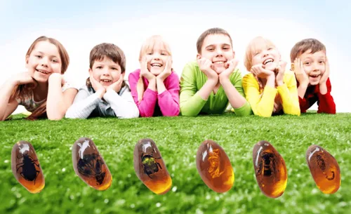 Miniatura 5 de 8 piezas de fósiles ámbar con insectos, muestras de piedras de cristal para decoración del hogar, colecciones, colgantes ovalados, colgante