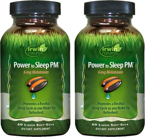Miniatura 10 de Irwin Naturals Power to Sleep PM – 6 mg de melatonina, GABA, Ashwagandha, raíz de valeriana y L-teanina suplementos para hombres y mujeres – Apoya