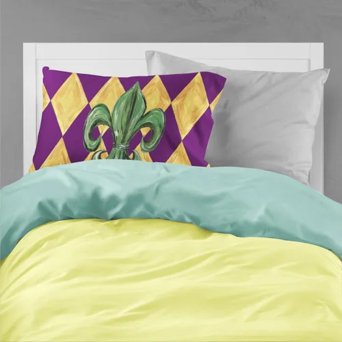 Miniatura 2 de Caroline's Treasures 8133PILLOWCASE Mardi Gras Fleur de Lis - Funda de almohada de tela estándar, ligera, súper suave, fácil de cuidar, decorativa