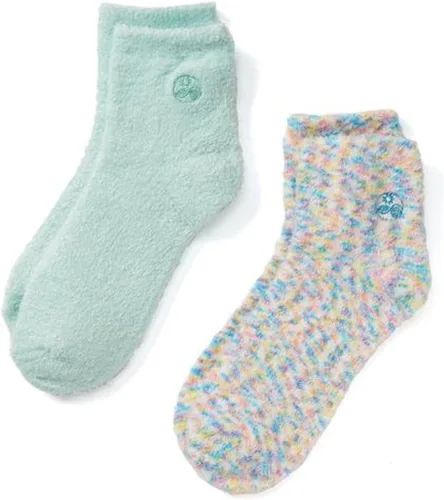 Earth Therapeutics Calcetines de aloe, 2 pares por paquete (1 par multicolor, un par aguamarina) Earth Therapeutics